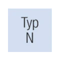 Hellblaues Feld mit der Aufschrift „Typ N“