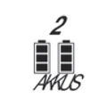 Zwei schwarze Balken unter der Zahl 2 und dem Schriftzug AKKS