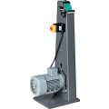Graue Maschine mit Motor, Schalter und grünem Band