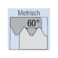 Graue Form mit Aufschrift „Metrisch“ und „60°“