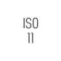 Weiße Fläche mit schwarzer Beschriftung „ISO 11“
