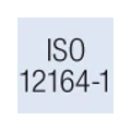 Schwarze Aufschrift „ISO 12164-1“ auf hellem Feld