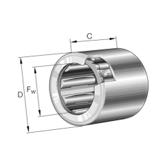 Zylindrisches Metallbauteil mit Innenrollen und Maßangaben