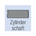 Graues Zylinder-Schaft-Element mit Beschriftung