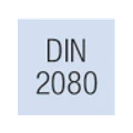 Hellgraues Quadrat mit der Aufschrift „DIN 2080“