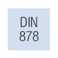 Schriftzug „DIN 878“ auf hellem Hintergrund