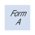 Schriftzug „Form A“ in schwarzer Kursivschrift
