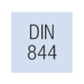Schriftzug „DIN 844“ auf hellem Quadrat