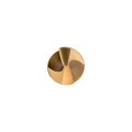 Rundes goldfarbenes Objekt mit drei segmentartigen Vertiefungen