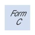 Schriftzug „Form C“ in schwarzer Kursivschrift