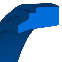 Blaue abgerundete Form mit stufenartiger Kontur