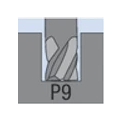 Graue Form mit der Beschriftung P9