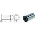 Technische Zeichnung und zylindrisches Bauteil in Schwarz-Silber