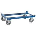 Blauer Rollwagenrahmen mit vier Lenkrollen