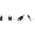 Vier Kabelstecker mit Beschriftungen Digimatic, RS 232 C, 16EXu, DK-M1