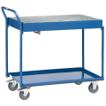 Blauer Wagen mit zwei Ebenen und vier Rollen