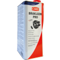 Rechteckige Metallkanne mit rotem Deckel und Aufdruck