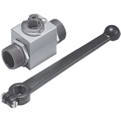 Metallischer Hebel mit Kugelgriff und Gewindeteil