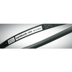 Schwarzer Riemen mit Aufdruck „optibelt-sk s=c plus“